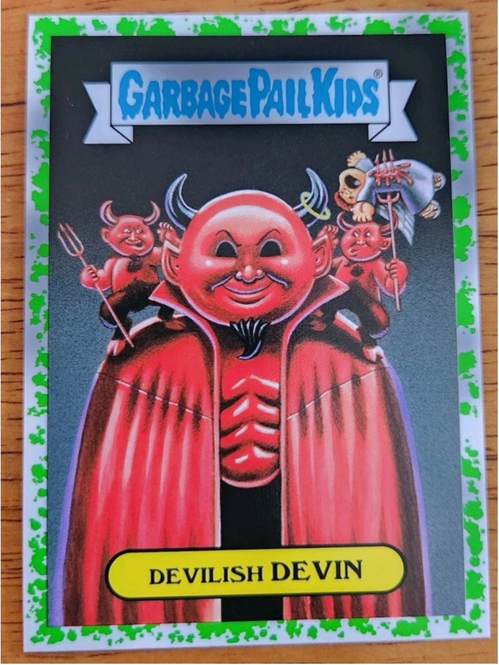 Garbage Pail Kids 2016 Devilish Devin 6b Green Border